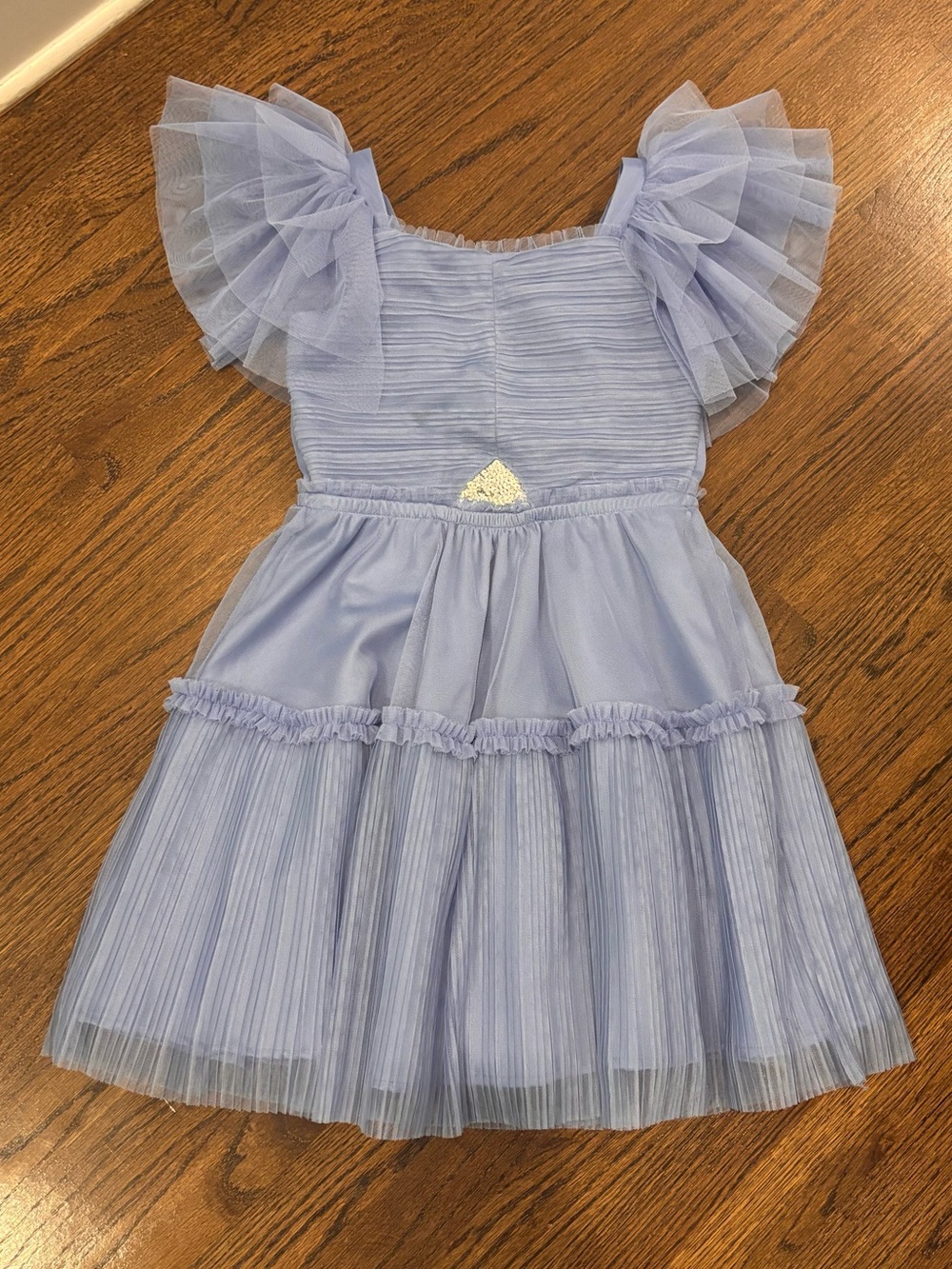 BCBGirls Light Lavender Tulle Ruffle Formal Dress
